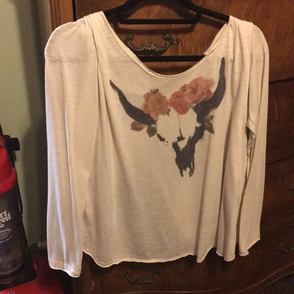 Long sleeve cotton open back size large